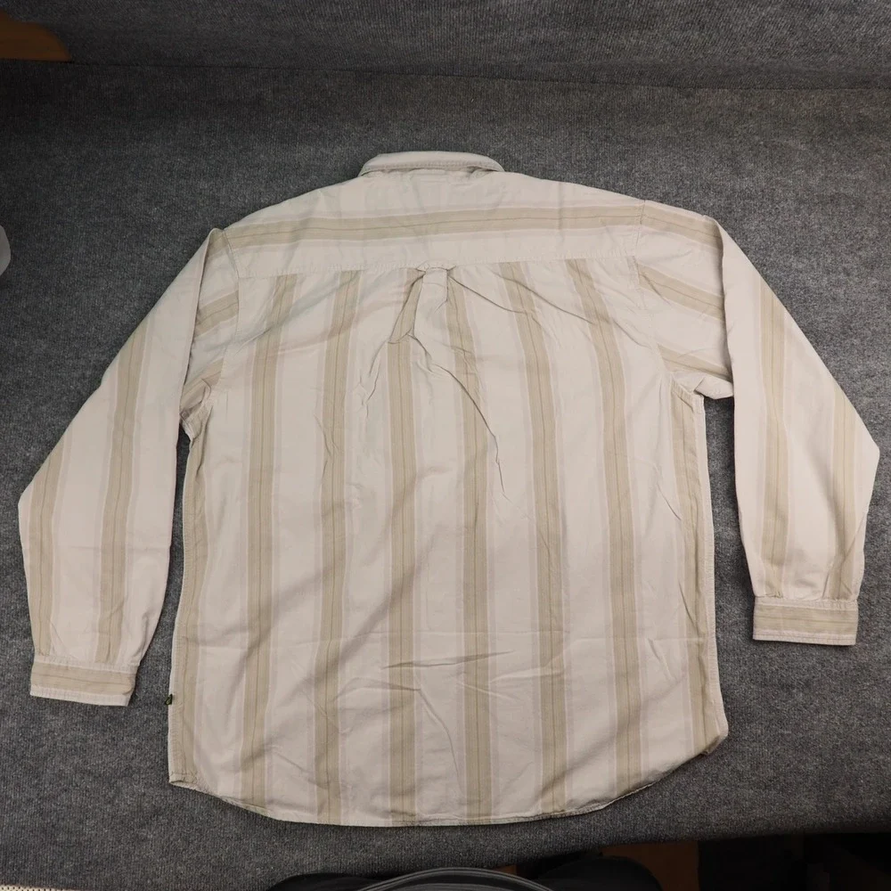 The North Face A5 Series Shirt Men 2XL Button Up Beige Striped Gorpcore Outdoors